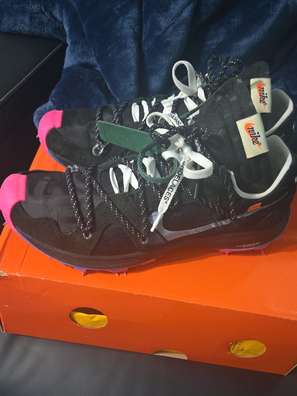 Nike Black Trail Sneakers with Pink and Green Accents